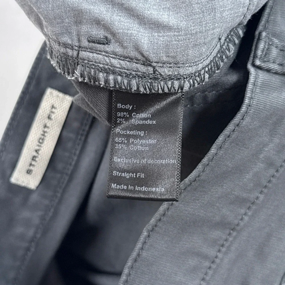 Flint and Tinder 365 Pant Mens 36 Gray Straight Fit Chino Workwear Aesthetic